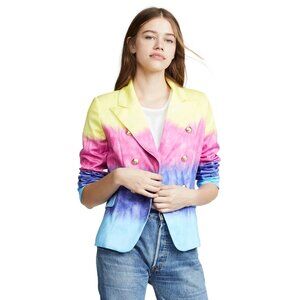 Lioness Palermo Double Breasted Tie Dye Blazer Womens Large Statement Fashion